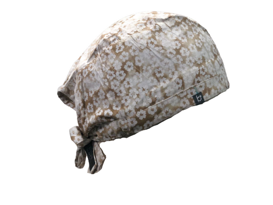 Scrub Cap Brown Floral Print