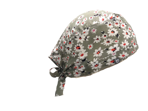 Scrub Cap Grey little floral
