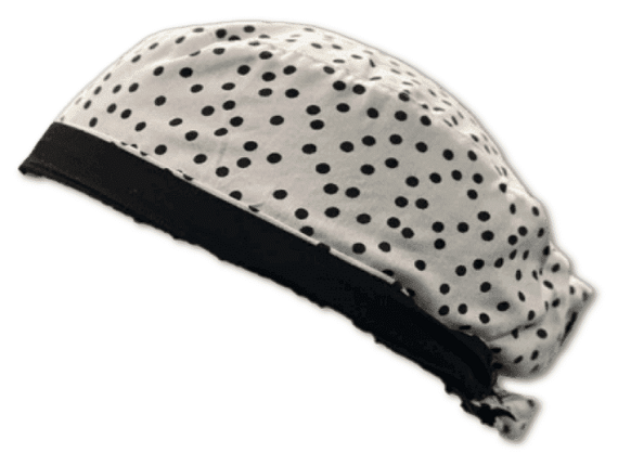 Reversible Scrub Cap Black Dotted Design