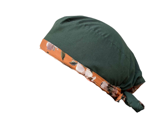 Reversible Scrub Cap Orange floral