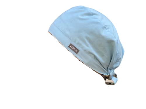 Reversible Scrub Cap Blue Floral Design