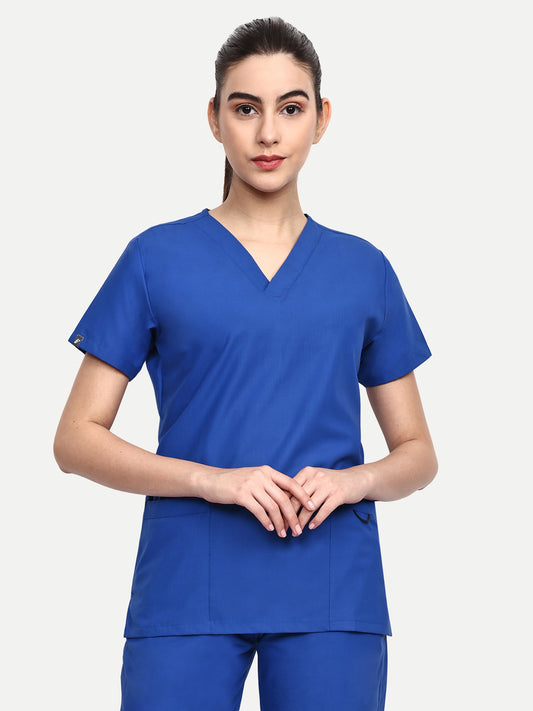 FEBRIS iScrubs Women's 2 - Pocket Scrub Top (Royal Blue)