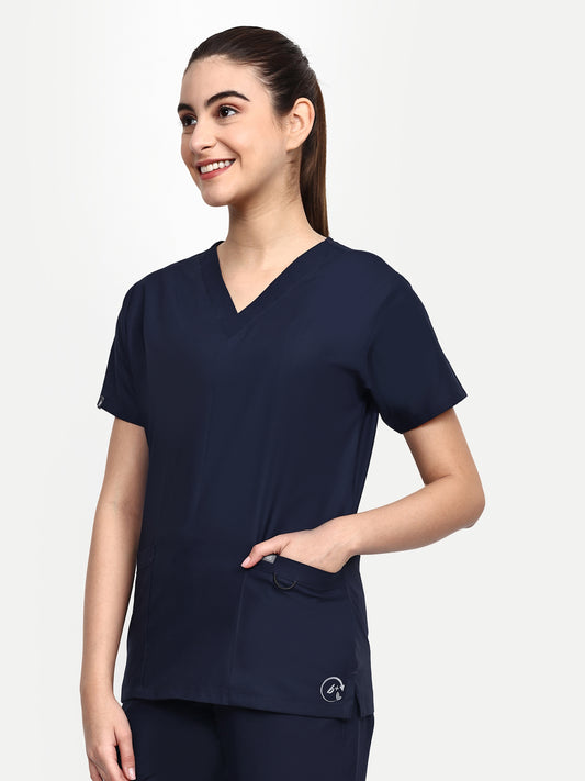 FEBRIS iScrubs Women's 2 - Pocket Scrub Top (Navy)