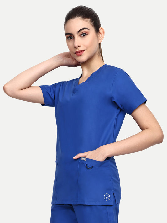 FEBRIS iScrubs Women's 2 - Pocket Scrub Top (Royal Blue)