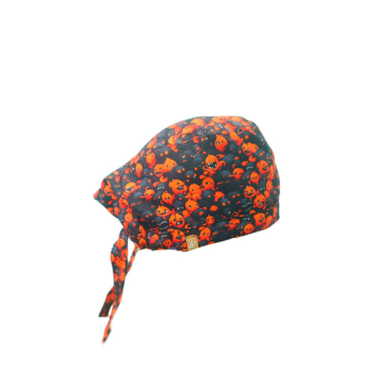 Orange/ Grey Smiles Scrub Cap