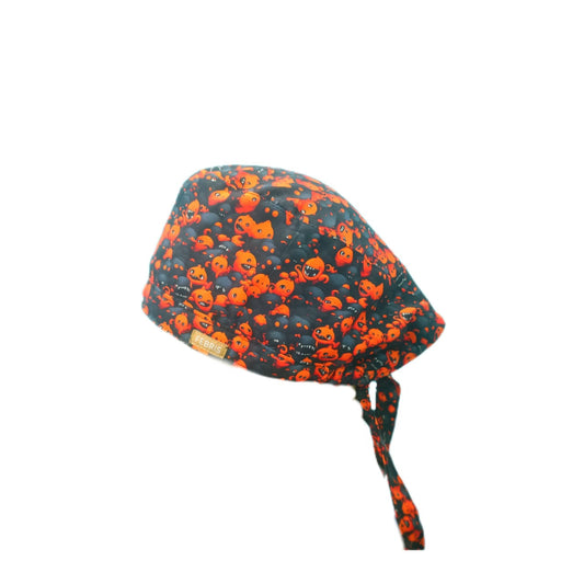 Orange/ Grey Smiles Scrub Cap