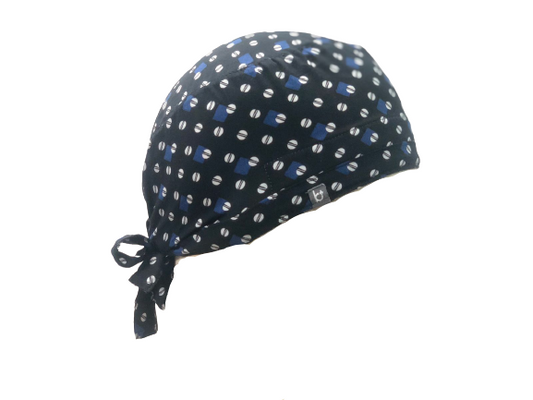 Scrub Cap Dark Blue Square Dotted