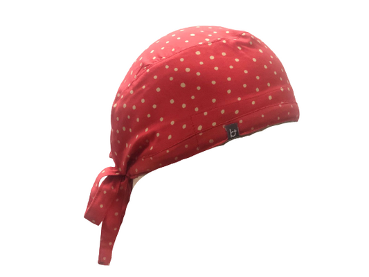 Scrub Cap Red Dotted