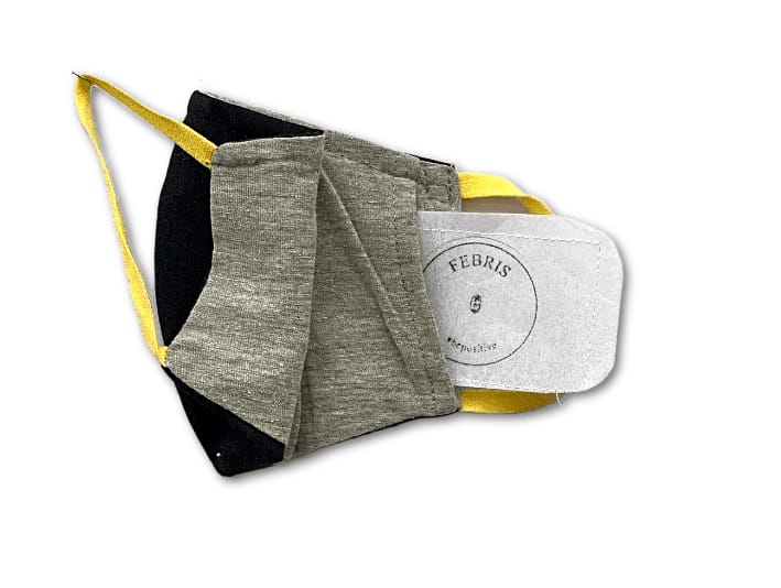Febris Saker Premium Mask (Grey Yellow)