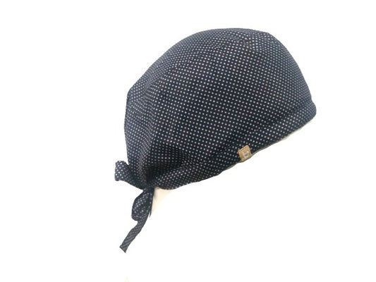 Scrub Cap Black Dotted