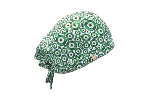 Evil Eye Green Spark Scrub Cap