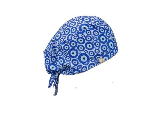 Evil Eye Blue Spark Scrub Cap
