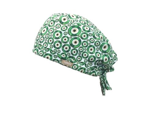 Evil Eye Green Spark Scrub Cap