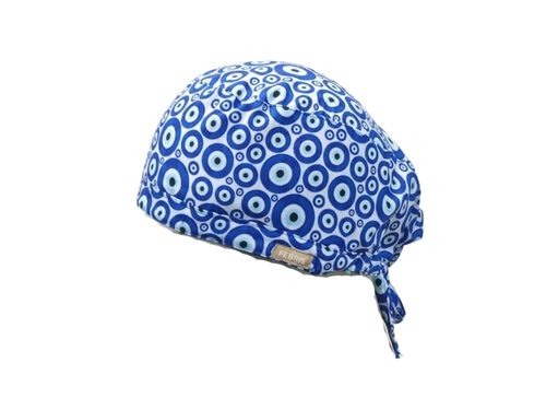 Evil Eye Blue Spark Scrub Cap