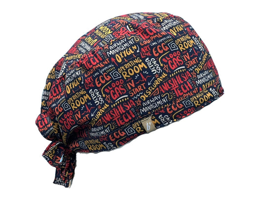 Anaesthesia Scribbles Spark Scrub Cap