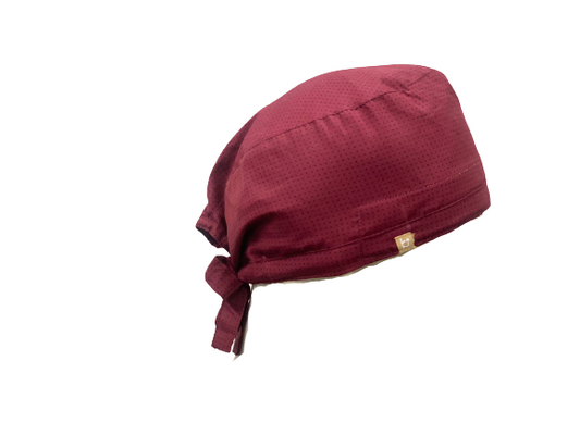 Scrub Cap Red Black Dotted