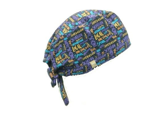 Anaesthesia Black Spark Scrub Cap